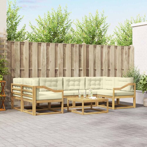  Set vanjskih sofa 5 kom. Bijela i krem Slike