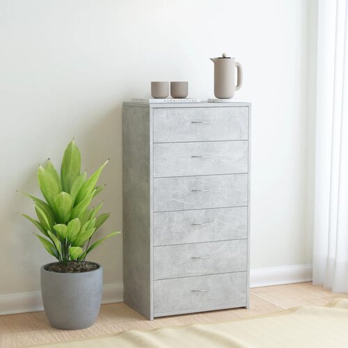 vidaXL komoda s 6 predali betonsko siva 50x34x96 cm iverna plošča Cene