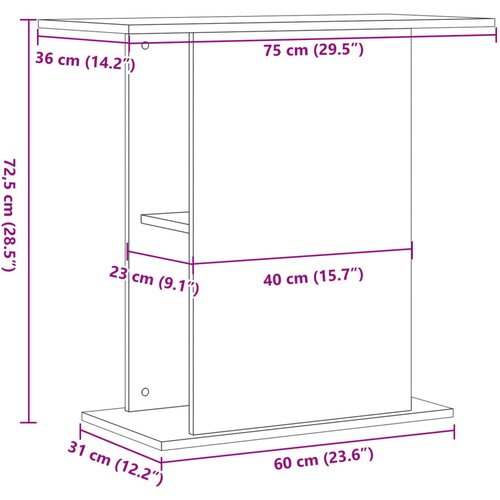  Stalak za akvarij Staro drvo 36x75x72,5 cm Konstruirano drvo Slike