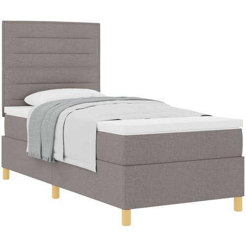 VidaXL Box Spring Krevet s Madracem Taupe 100x200 cm Tkanina Slike
