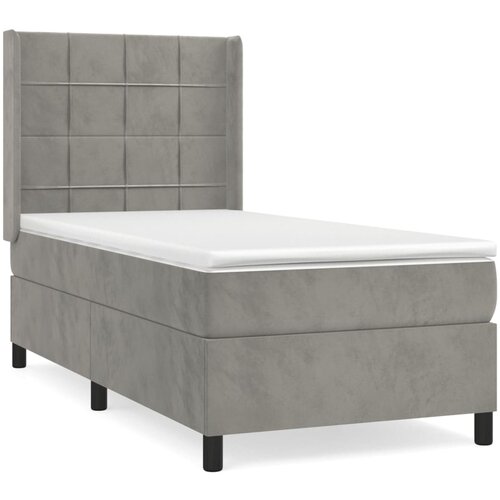 Maison Chic Box spring postelja - Vzmetna postelja z vzmetnico svetlo siva 100x200 cm žamet SL14174, (21902068) Slike