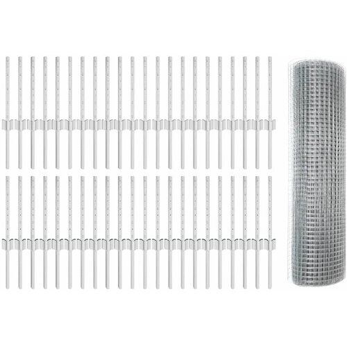  Zavarena žičana ograda s postom 100 x 0,4 m Srebrna Mreža Cene