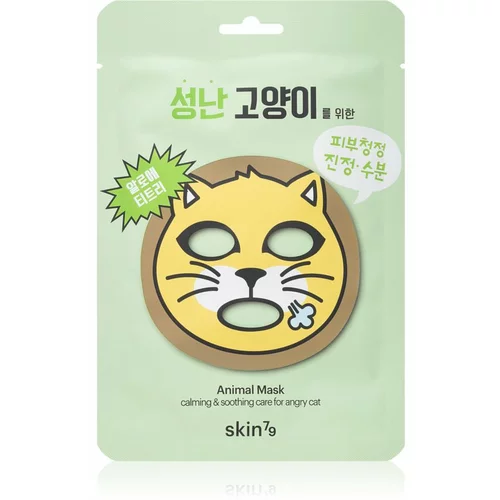 Skin79 Animal For Angry Cat maska iz platna z vlažilnim in pomirjajočim učinkom 23 g