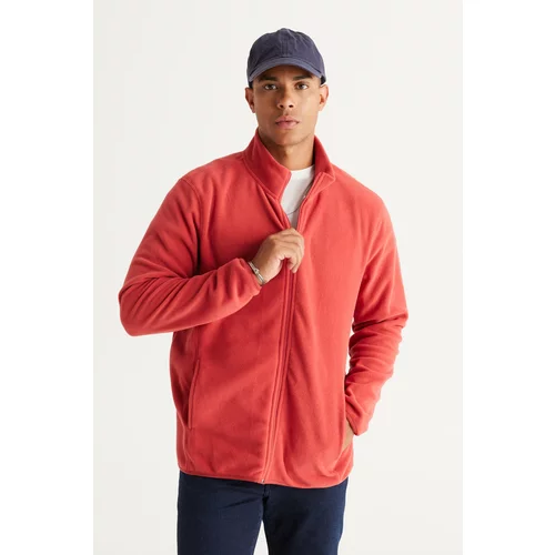 AC&Co / Altınyıldız Classics Men's Coral Anti-Pilling Anti-Pilling Standard Fit Bato Collar Sweatshirt Fleece Jacket.