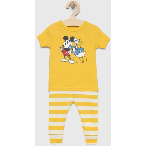 GAP Otroška bombažna pižama x Disney rumena barva