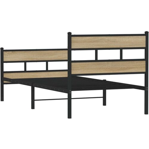 VidaXL Metalni okvir kreveta bez madraca boja hrasta sonome 75x190 cm Slike