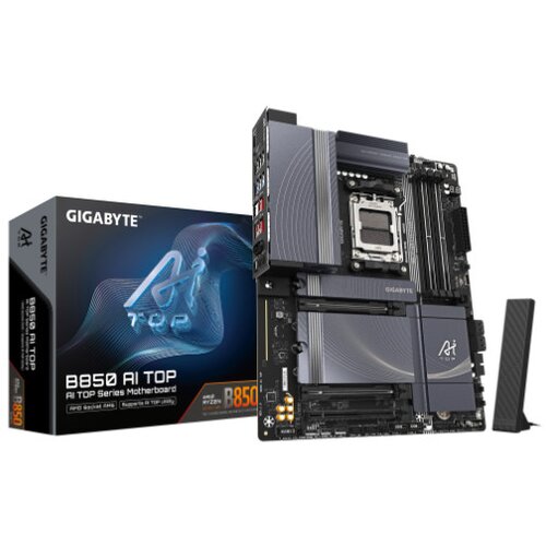 Gigabyte AM5, AMD B850 Chipset, 4x DDR5 DIMM DDR5 OC up to 8600MT/s, PCIe UD Slot X : PCIe 5.0 x16 slot with 10X strength for graphics card ( B850 A Cene