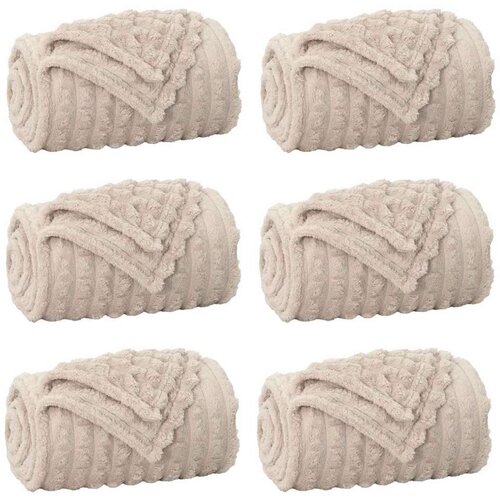  Pokrivači za bacanje 6 pcs Bež 240 x 220 cm Runo Slike