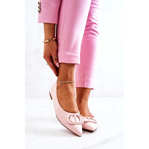 Boto Suede Pointed Ballerinas Light Pink Neriso Slike
