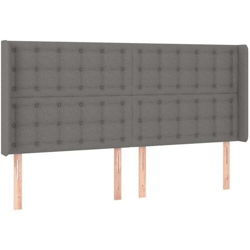  Uzglavlje tamnosivo 163 x 16 x 118/128 cm od tkanine Slike