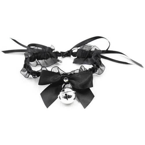 LATETOBED BDSM Line Collar with Bow, Bell and Lace Black Cijene