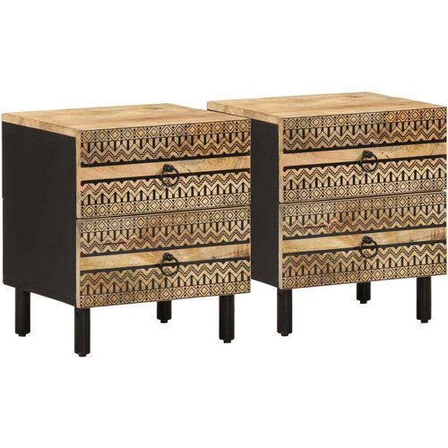 vidaXL Krevetni ormarići 2 kom crni 40x33,5x46cm puno grubo drvo mango Cene