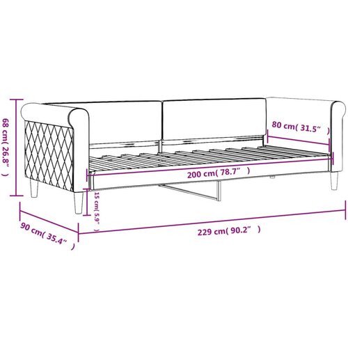  Dnevni krevet crni 80 x 200 cm bar&amp;scaron;unasti Slike