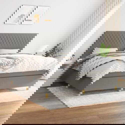  The Living Store Box spring postelja z vzmetnico temno siva 160x200 cm blago - Box Spring Postelja, (21449856) Slike