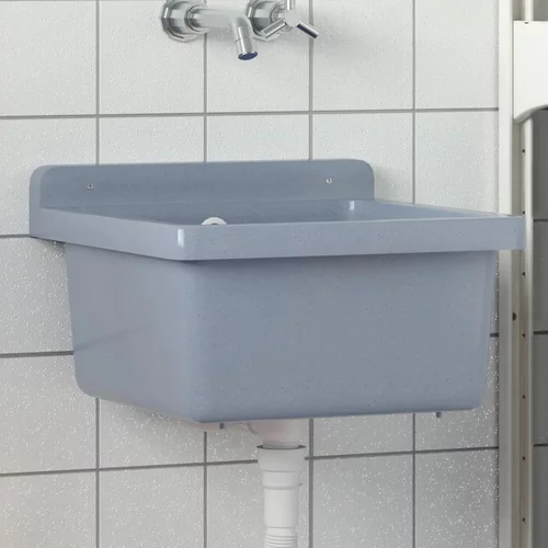  Umivaonik za zidnu montažu sivi 40 x 40 x 24 cm od smole