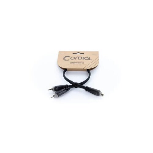 Cordial 14888 utičnica / Cinch audio Y-adapter [1x ženski cinch konektor - 2x mu&amp;scaron;ki cinch konektor] 0.30 m crna PVC oblo Slike