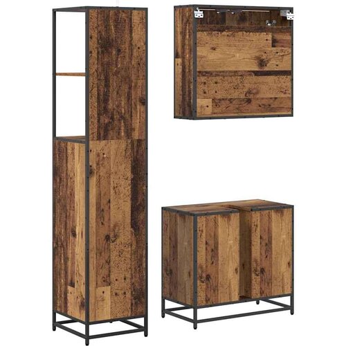  Set namje&amp;scaron;taja za kupaonicu 3 pcs Staro drvo 65 x 33 x 60 cm Slike