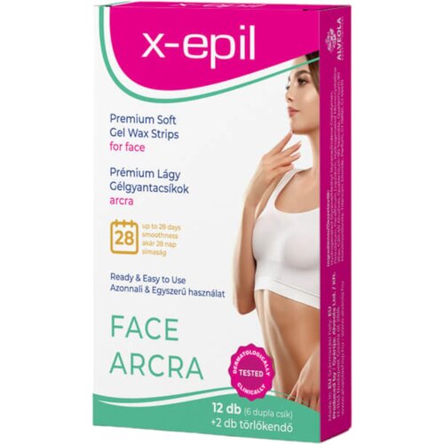 X EPIL - gotove vrhunske gel trake od smole (12 kom) - za lice Slike