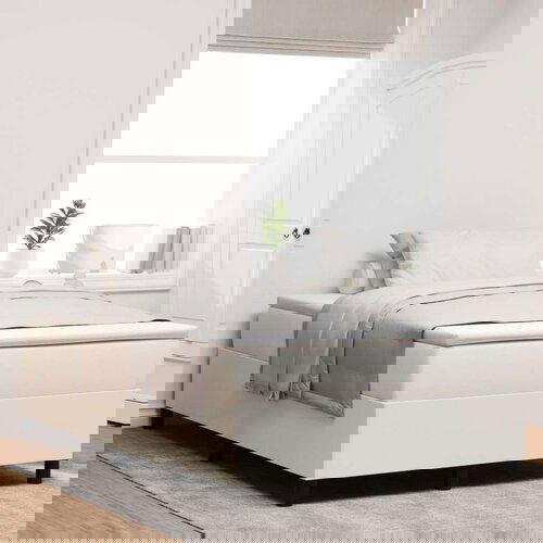  Box Spring Postelja z Kremno Blazino 120x200 cm Žametna Tkanina, (22080951) Cene