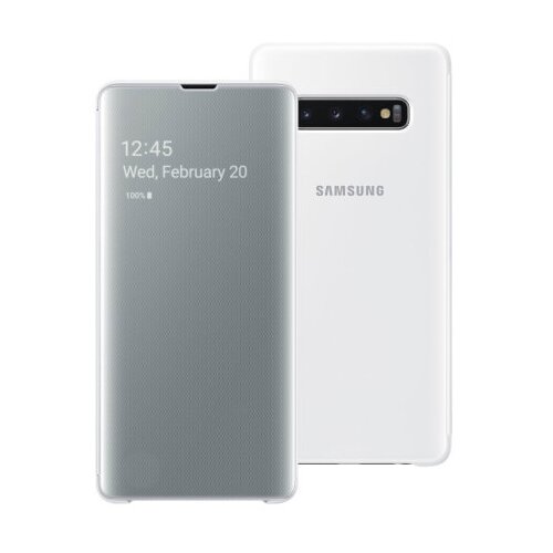 Samsung original torbica Clear View EF-ZG975CWE za Galaxy S10 Plus G975 - bela Cene