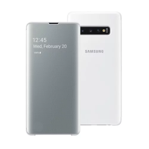Samsung original torbica Clear View EF-ZG975CWE za Galaxy S10 Plus G975 - bela