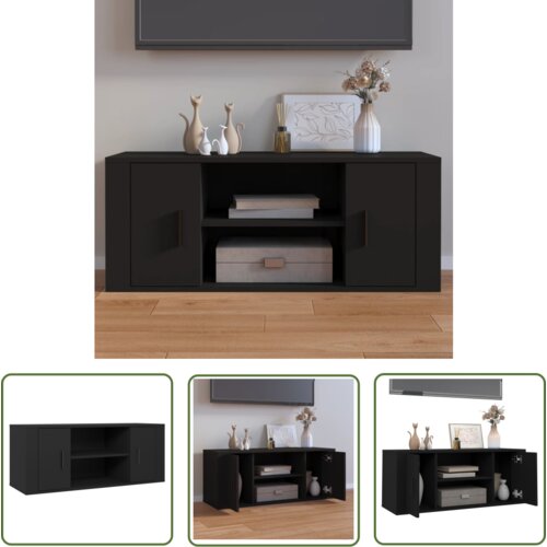 The Living Store TV omarica črna 100x35x40 cm inženirski les - TV Omarica, (21738319) Cene
