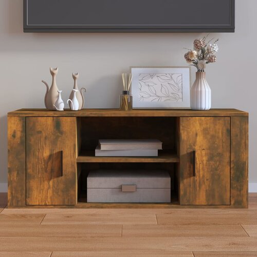 The Living Store TV omarica dimljeni hrast 100x35x40 cm inženirski les - TV Omarica, (21375193) Slike