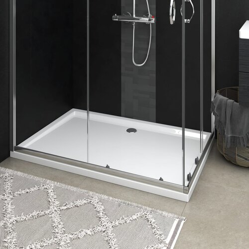 VidaXL Pravokotna ABS tu&amp;scaron; kad bela 80x120 cm Slike
