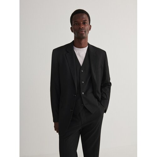 Reserved Črtast suknjič slim fit - Črna Cene