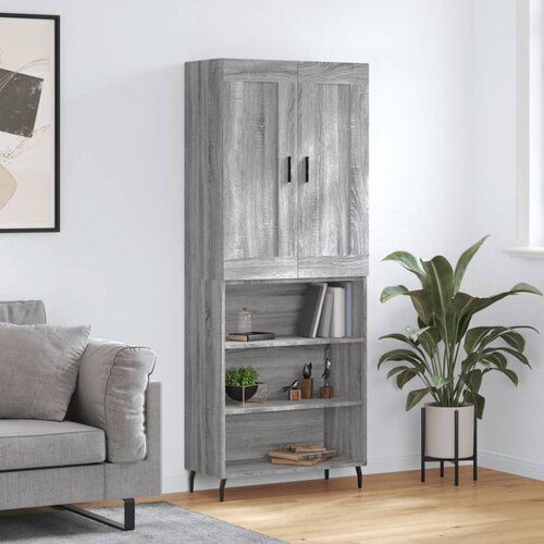 VidaXL Visoka komoda siva sonome 69 5x34x180 cm od konstruiranog drva Slike
