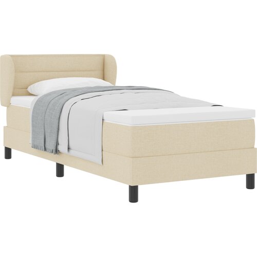VidaXL Box Spring postelja z vzmetnico v krem barvi - 90x190 cm Tkanina, (22051928) Slike