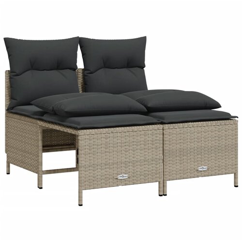  4-dijelni set vrtnih sofa s jastucima svijetlosivi poliratan Slike