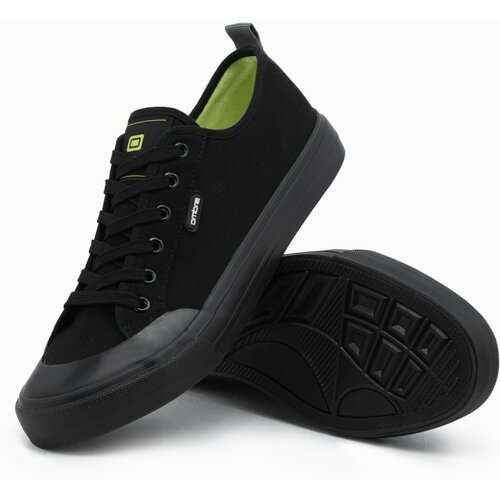 Ombre Men's short sneakers monocolor - black Slike