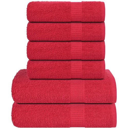 vidaXL Komplet brisač 6-delni rdeča 360 gsm 100% bombaž, (21822874) Cene