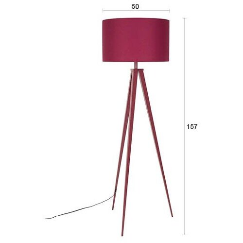 Zuiver Bordo rdeča stoječa svetilka s tekstilnim senčilom (vi&amp;scaron;ina 157 cm) Tripod &amp;ndash; Slike