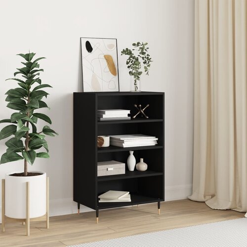  Visoka komoda crna 57 x 35 x 90 cm od konstruiranog drva Cene