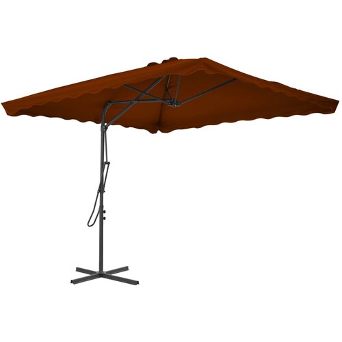 VidaXL Vrtni suncobran s čeličnom &amp;scaron;ipkom terakota 250 x 250 x 230 cm Slike