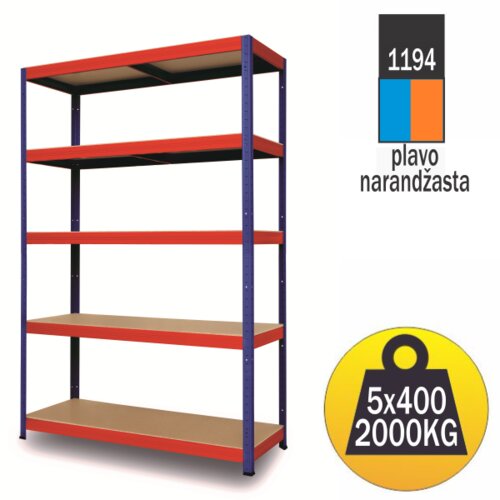 Medacom Polica metal-medijapan 180x100x50cm, 5x400kg Slike