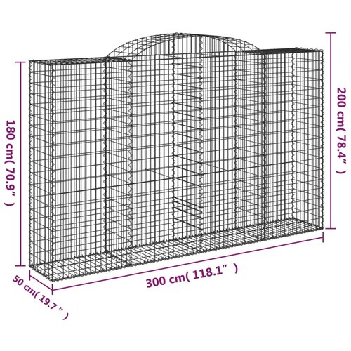  Lučne gabionske ko&amp;scaron;are 10kom 300x50x180/200cm pocinčano željezo Slike