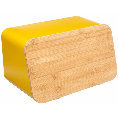 Five kutija za hleb i daska za sečenje 37x22/5x23/5cm metal/drvo žuta Slike