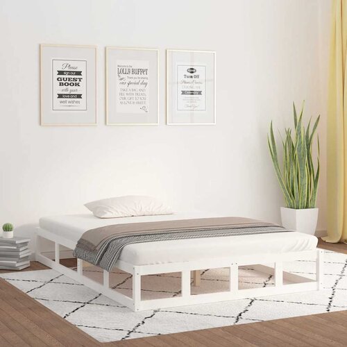  Okvir za krevet bijeli 140 x 200 cm od masivnog drva Cene