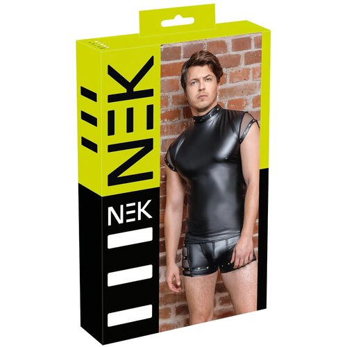 NEK - mu&amp;scaron;ki top sa zakovicama, mrežasti umetak (crni) Slike