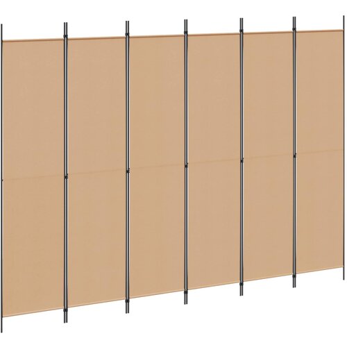 Razdjelnik prostora s 6 panela Bež 300 x 220 cm Tkanina Slike
