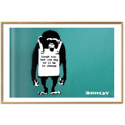  Plakat - Evil Monkey 42x29.7 Zlatni okvir s margom Slike