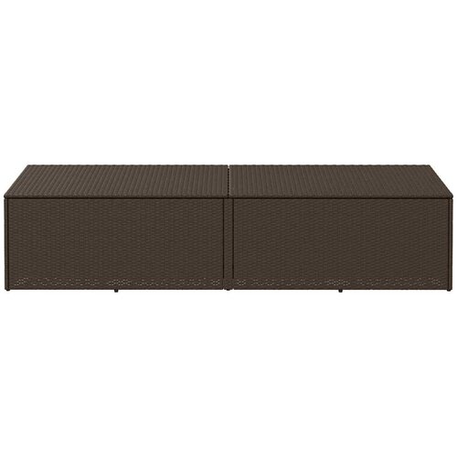  Vrtna kutija za pohranu smeđa 220x50x58 cm poli ratan - Smeđa 220 x 50 x 58 cm Slike