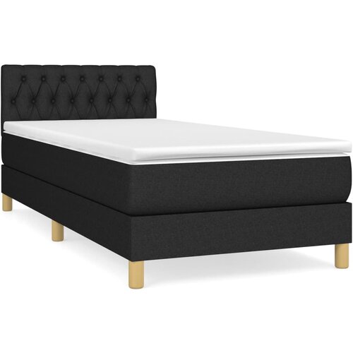  Box spring postelja z vzmetnico črna 100x200 cm blago Cene