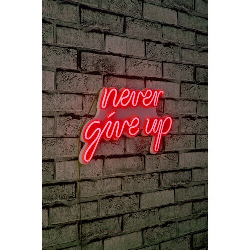  Never give up - red  decorative plastic led lighting Cene