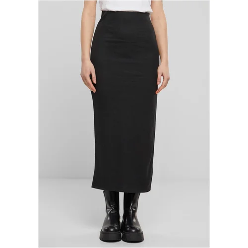 Urban Classics Women's ribbed skirt with high slit black