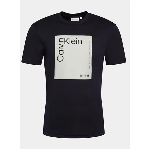 Calvin Klein Majica Square Logo K10K112503 Mornarsko modra Regular Fit