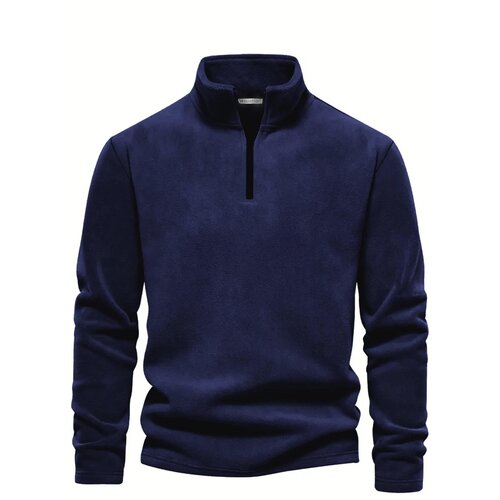 Dewberry 49143 Half Zipper Stand Collar Mens Fleece-NAVY Cijene